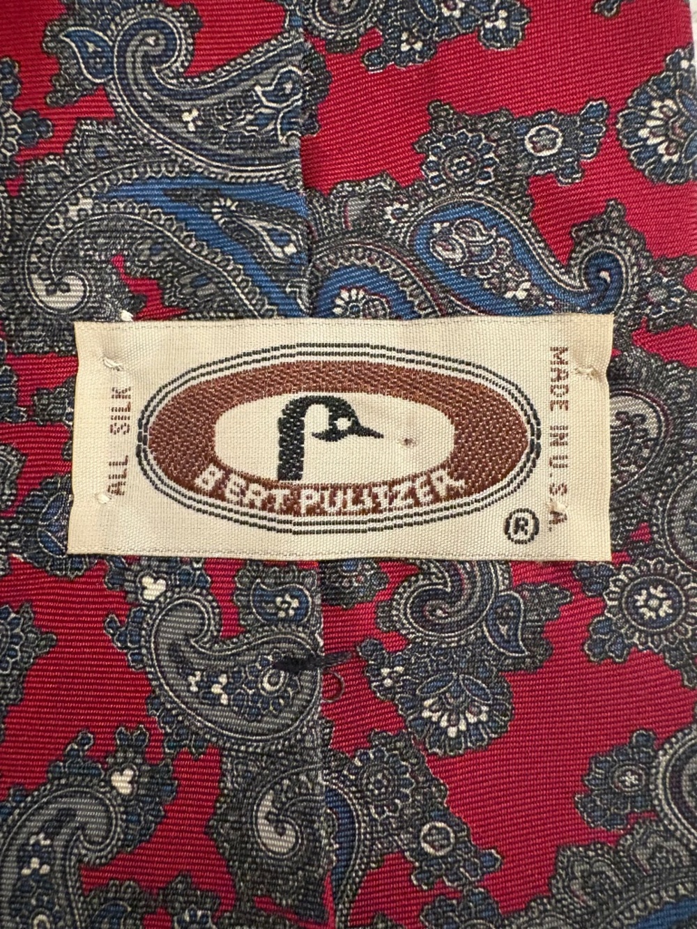 Vintage Bert Pulitzer All Silk Paisley Necktie Retro Ivy League Academia